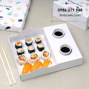 In hộp giấy đựng sasimi- sushi - kimbap số lượng ít